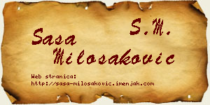 Saša Milošaković vizit kartica